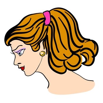 Hand-drawn fashion model womans face vector image