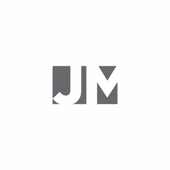 Jm logo monogram with negative space style design vector image