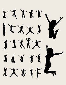 Jumping silhouettes vector image