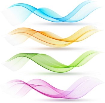 Abstract colorful transparent wave vector image