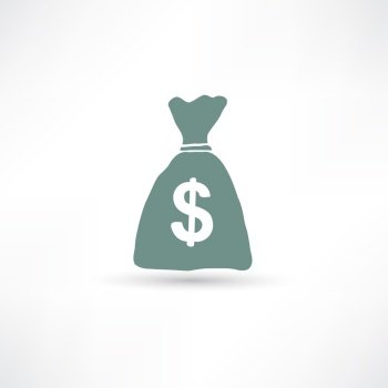 Bag with money icon vector image