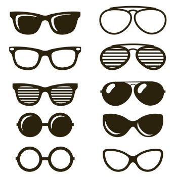 Black sunglasses set vector image