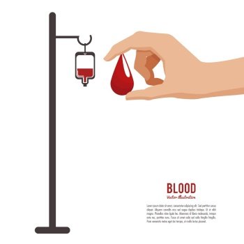 Blood hand holding drop vector image