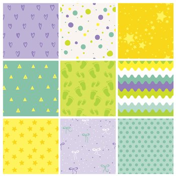 9 seamless baby patterns baby texture wallpaper vector image