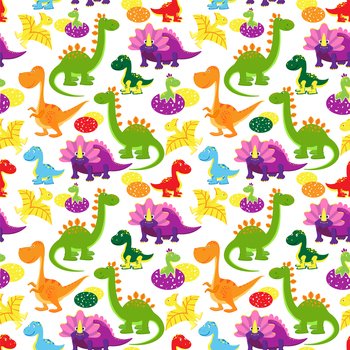 Baby dinosaurs pattern vector image