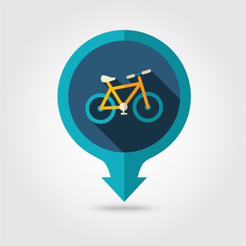 Bicycle pin map flat icon summer vacation vector image