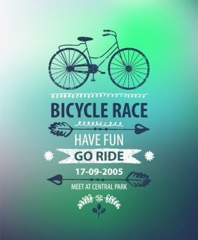 Bicycle poster bike race banner vector image