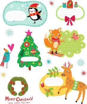 Christmas sticker vector image