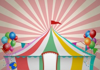 Circus tent celebration vector image