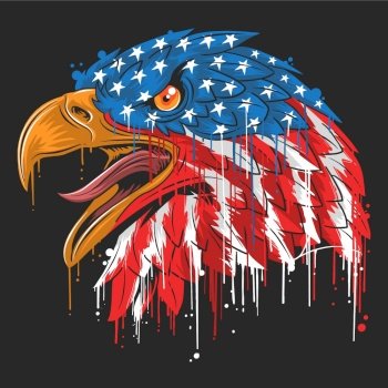 Eagle independence usa flag america vector image