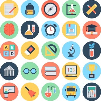 Education and knowledge icons 1 vector image