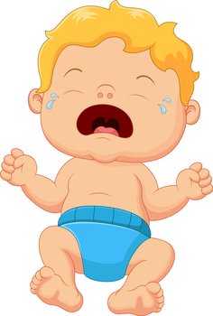 Cartoon little baby crying vector image