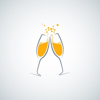 Champagne glass background vector image