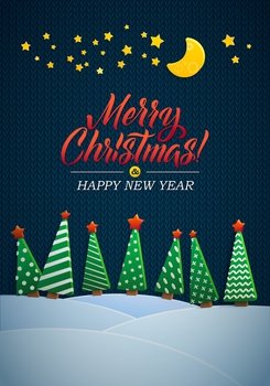 Christmas greeting card merry lettering vector image