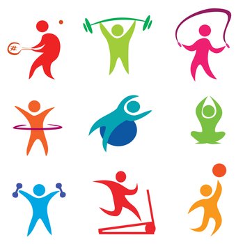 Fitness icons set vector image
