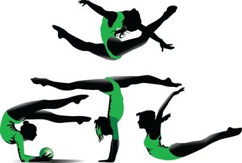 Four gymnasts vector image
