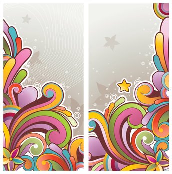 Funky graphic banners vector image