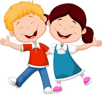 Happy children cartoon vector image