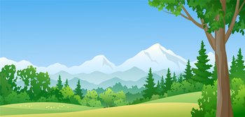 Mountain forest vector image