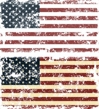Old scratched flag vector image