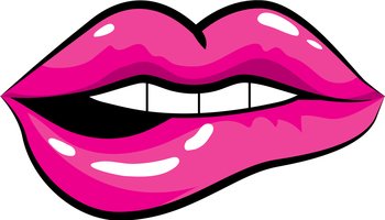 Pop art comic lips cartoon vector image