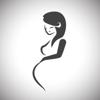 Pregnant woman stylized symbol vector image