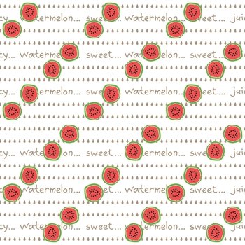 Seamless pattern of color hand drawn watermelons vector image