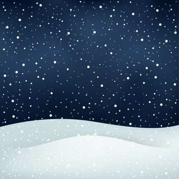 Snowfall night background vector image