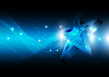 Star with technology background vector image