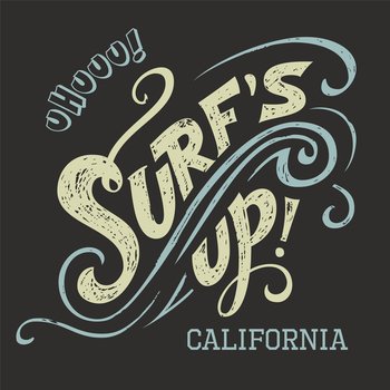 Surfs up hand-lettering tee vector image