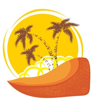 Tropical island background vector image