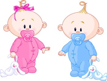Twin babies vector image