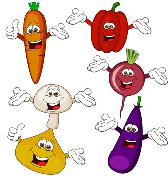 Vegetable cartoon character vector image