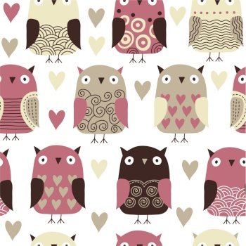 Owl pattern vector image