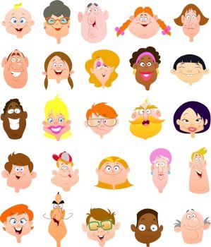 People faces vector image
