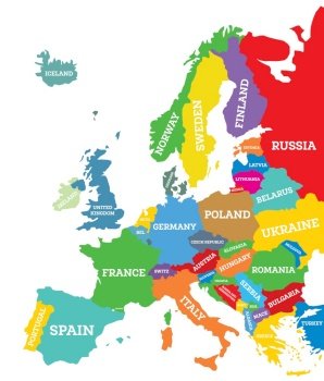 Political map europe continent vector image