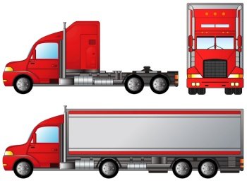 Set big american truck vector image