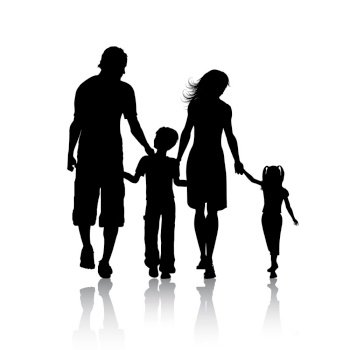 Silhouette of a family vector image