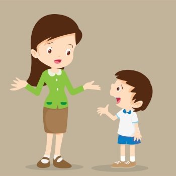 Teacher talking with student vector image