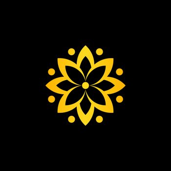 Flowers community logo concept design Royalty Free Vector