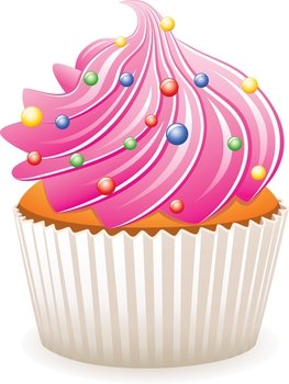 Pink cupcake vector image