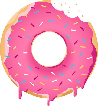Realistic donut with colorful sprinkles vector image