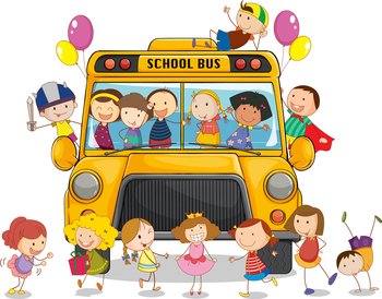 School bus kids vector image