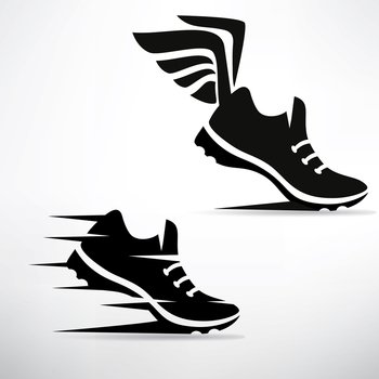 Sneaker stylized symbol set vector image