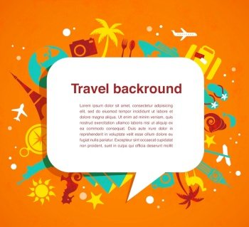 Travel background with speech bubble vector image