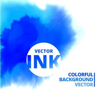 Water ink splash burst in blue color vector image