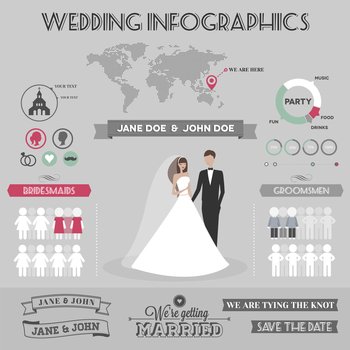Wedding infographics vector image