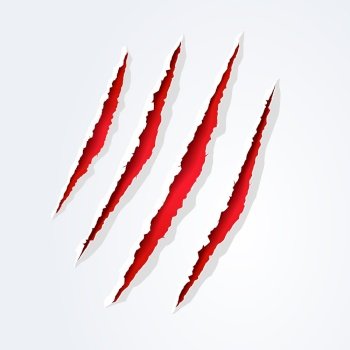Wild animal monster claws scratches easy editable vector image