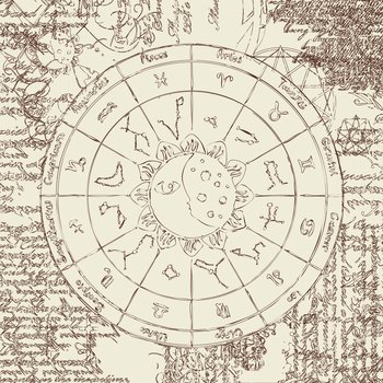 Zodiac with the sun vector image