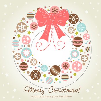 Creative design christmas wreath vector image